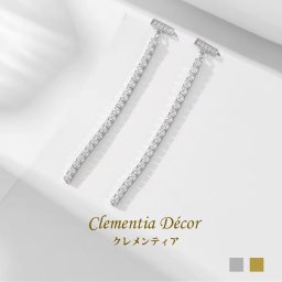 ピアス 金属アレルギー 対応 K18 18金 プラチナ 仕上 レディース 可愛い クリスティーン フル エタニティ ピアス 彼女 彼女 誕生日 おしゃれ 母の日 誕生日 プレゼント 女友達 ギフト 大きめ 揺れる ラインストーン