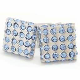 爽やかゴージャスな水色ストーン カフス カフスボタン カフリンクス cufflinks cuffs メンズ 男性 スーツアクセサリー専門店 父の日 ギフトにも 誕生日 プレゼント プチギフト おしゃれ カフスマニア