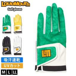 ラウドマウス ゴルフグローブ メンズ 片手 左手用 吸汗速乾 UVカット ゴルフ手袋 全天候型 スポーティ カジュアル 白 黒 グリーン イエロー M L LL 大きいサイズ 2026SS Loudmouth karlas