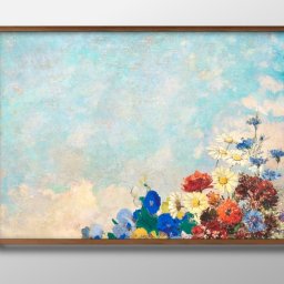 ルドン モチーフ 花 フラワー A3 サイズ ポスター アート おしゃれ 絵画 インテリア 北欧 イラスト マット紙 艶消し アートパネル 額 フレーム デザイン 壁掛け ギフト 新築祝い ディスプレイ 引越し祝い　新生活　空間デザイン 