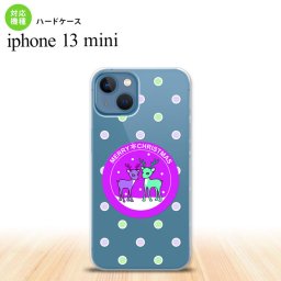iPhone13mini iPhone13 mini ケース ハードケース トナカイ ワッペン 紫  nk-i13m-623