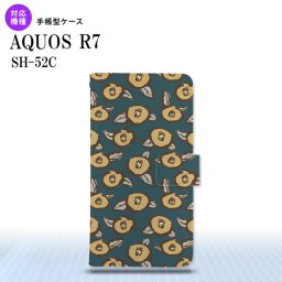 SH-52C AQUOS R7 手帳型スマホケース カバー つばき 紺  nk-004s-r7-dr1703