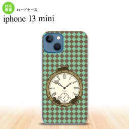 iPhone13mini iPhone13 mini ケース ハードケース 時計 チェック 緑  nk-i13m-1223