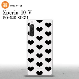 Xperia10V Xperia10V スマホケース 背面ケースソフトケース ハート A 黒 2023年 7月発売 nk-xp105-tp015