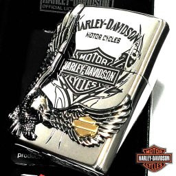 ZIPPO ライター ハーレーダビッドソン ジッポ 銀燻し イーグルメタル シルバー 国内限定モデル かっこいい 鷲 おしゃれ メンズ ギフト プレゼント