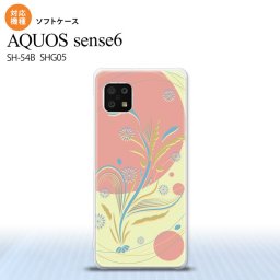 SH-54B SHG05 AQUOS sense6 スマホケース ソフトケース 和柄 ピンク 黄 メンズ レディース nk-sens6-tp1230