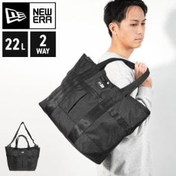 トートバッグ ニューエラ NEWERA メンズ レディース 大きめ A4 ファスナー付き 大容量 ショルダーバッグ 斜めがけ 通勤 通学 ゴルフ 11404124 ブランド 22L 2way PC 17インチ 収納 丈夫 ショルダー紐付き ラウンドバッグ 手提げバッグ 鞄 おしゃれ 黒 旅行 大人 ストリート