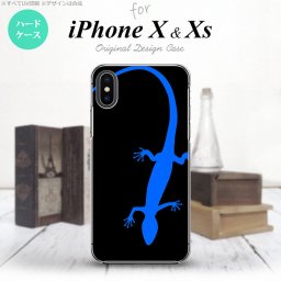 【iPhoneX】【スマホケース/スマホカバー】【アイフォンX】iPhoneX スマホケース カバー アイフォンX トカゲ 黒×青 nk-ipx-777【メール便送料無料】