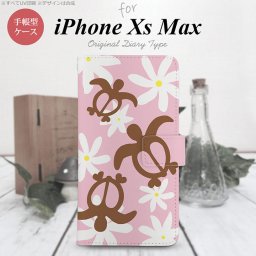 iPhone XS Max 手帳型 スマホ ケース カバー アイフォン ホヌ ティアレ ピンク【アイフォーン XS マックス,iPhone,XS,Max,メール便 送料無料】