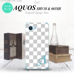 【SHV38】【スマホケース/スマホカバー】【アクオス セリエ ミニ】SHV38 スマホケース AQUOS SERIE mini ケース アクオス セリエ ミニ イニシャル スクエア 白×グレー nk-shv38-134ini【メール便送料無料】