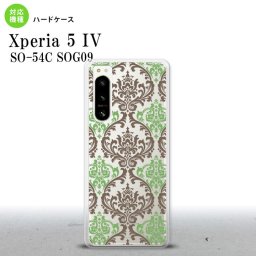 Xperia 5 IV Xperia5 IV スマホケース 背面ケース ハードケース ダマスク A クリア 茶 緑 2022年 10月発売 nk-xp54-459