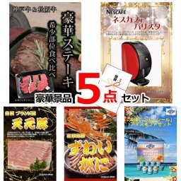 ビンゴ・二次会の景品はお任せ 景品セット 目録 ビンゴ 二次会 超お買得！スーパーバリュー景品５点セットD 景品パネル＆引換券付き目録 15249 結婚式 ゴルフコンペ イベント 抽選会