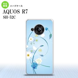 SH-52C AQUOS R7 スマホケース 背面ケース ハードケース 花柄 ミックス A 青 2022年 7月発売 nk-r7-272