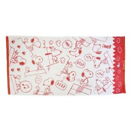 スヌーピー PEANUTS　 バスタオル　ドッグハウス　レッド 大判タオル レッド 　 西川