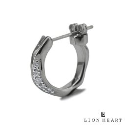 ライオンハート クロッシングピアス フラグメント シルバー925 クリアジルコニア シルバー フープ ピアス フープピアス 片耳用 1点売り メンズ ブランド LION HEART