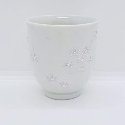 九谷焼湯呑／小花ちらしピンク