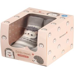 【ギフト対応無料】Pompon's ハリネズミ ソックスシューズ S (11.9cm) ギフトボックス入り スケーター 出産祝い 赤ちゃん お誕生日 0歳 1歳 ファーストシューズ ベビー靴下 ※送料無料(北海道・沖縄は除く)