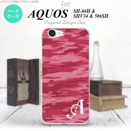 【SHV34】【スマホケース/スマホカバー】【アクオス セリエ】SHV34 スマホケース AQUOS SERIE ケース アクオス セリエ イニシャル 迷彩B ピンクA nk-shv34-1162ini【メール便送料無料】