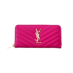 サンローラン SAINT LAURENT 358094 BOW01 5623 ラウンドファスナー長財布 BUBBLEGUM ピンク ロングウォレット レディース 女性 プレゼント ギフト 新品