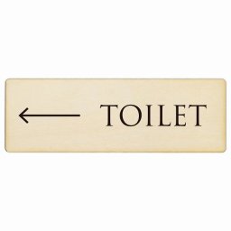 トイレ プレート 木製 TOILET 文字タイプ ナチュラル ブラック 左 矢印 長方形 18x6cm 方向案内 進路ドア サインプレート ピクトサイン トイレマーク表示 案内 注意 施設 御手洗 TOILET おしゃれ シンプル 安全対策