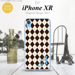 iPhoneXR iPhone XR スマホケース ソフトケース アーガイル 黒 赤 +アルファベット メンズ レディース nk-ipxr-tp1401i