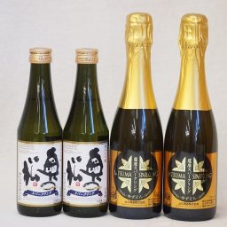 薩摩×日本酒スパークリング4本セット(奥の松酒造 スパークリング日本酒 純米大吟醸（福島県） 山元酒造 薩摩スパークリングゆずどん(鹿児島県) ) 290ml×2本 375ml×2本