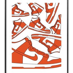 ナイキ アート スニーカー A3 サイズ ポスター アート おしゃれ 絵画 インテリア 北欧 イラスト マット紙 艶消し アートパネル 額 フレーム デザイン 壁掛け ギフト 新築祝い ディスプレイ 引越し祝い　新生活　空間デザイン 