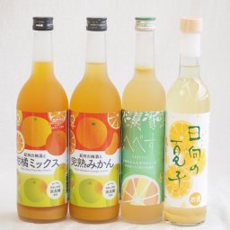 柑橘系のお酒特集 4本セット(紀州の梅酒と完熟みかん12度(和歌山県) 紀州の梅酒と柑橘ミックス12度(和歌山県) 日向の夏子12度(宮崎県) さわやかへべすリキュール14度(宮崎県)) 720ml×2本 500ml×2本