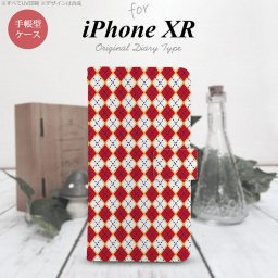 iPhoneXR iPhone XR 手帳型スマホケース カバー アーガイル 赤 青  nk-004s-ipxr-dr1403