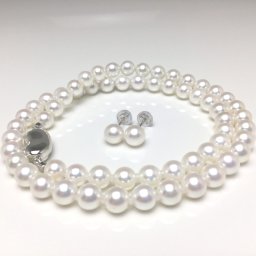 真珠 ネックレス パール 鑑別 アコヤ真珠 セット 6.0-6.5mm ホワイトピンク シルバー クラスップ 79569 イソワパール