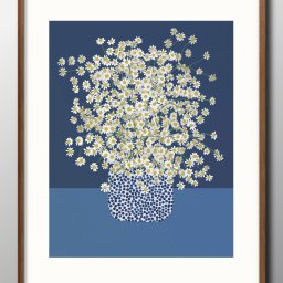 カモミールフラワー A3 サイズ ポスター アート おしゃれ 絵画 インテリア 北欧 イラスト マット紙 艶消し アートパネル 額 フレーム デザイン 壁掛け ギフト 新築祝い ディスプレイ 引越し祝い　新生活　空間デザイン 