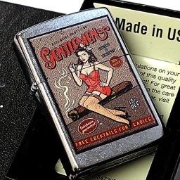 ZIPPO セクシー 女性 アメリカン レトロ ジッポ ライター ストリートクローム ユーズド加工 シルバー Vintage Ad Design アンティーク おしゃれ メンズ プレゼント ギフト