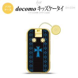SH-03M キッズケータイSH-03M スマホケース ソフトケース ゴシック 黒 水色 メンズ レディース nk-sh03m-tp1009