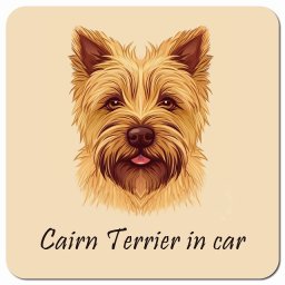 名入れ可 イラスト付 Dog in Car ケアーンテリア Aタイプ カーサイン 車 マグネットステッカー 犬 マグネット 強力 13x13cm 正方形ドラレコステッカー 安全対策 危険運転 煽り運転 アニマル 動物 犬種別 屋外 防水 屋内