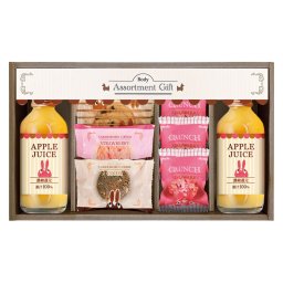 実りの秋の贈り物 ジュース&クッキーセット ロディ チョコクランチ（ストロベリー）×3、アップルジュース（180ml）×2、焼きほろろクッキー（ココア･ストロベリー）･ナッツとチョコのざっくりクッキー×各1