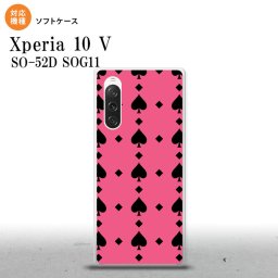 Xperia10V Xperia10V スマホケース 背面ケースソフトケース トランプ スペード ピンク 黒 2023年 7月発売 nk-xp105-tp538