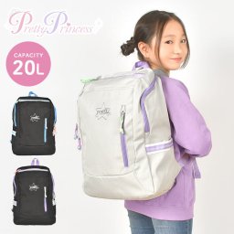 リュック キッズ 女の子 pretty princess 小学生 おしゃれ 可愛い プリティプリンセス アウトドア キッズリュック 20L 子ども リュックサック 通学 シンプル A4対応 修学旅行 パステルカラー 旅行 バッグ 遠足 かわいい 軽量 ハーネス付き PCスリーブ ブラック ラベンダー