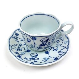 スヌーピー カップ＆ソーサー/藍唐草 【ぶどう】 ティーカップ お皿 食器 日本製 ブルー