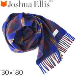 ジョシュアエリス ストール 大判 厚手 カシミヤ ストール タータン チェック ブランド joshua ellis カシミアストール レディース マフラー ブルー グレー 青
