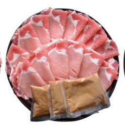 鹿児島県産黒豚ロース肉詰合せ〔ロース肉（しゃぶしゃぶ用）400g×2、ゆずポン酢・ごまだれ各50g×3、ロース肉（とんかつ・ステーキ用）100g×5〕