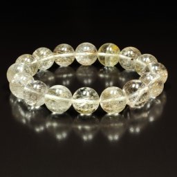 【金運のお守り】 上品な輝き天然石ブレスレット［一部へこみあり］13mm 一点物 シルバールチル ブレスレット 54g 虹入り銀針水晶 お守り にも人気 特別な 京海堂 PSir24 母の日ギフト 開運アイテム 上質な贈答品