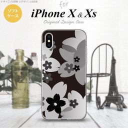 【iPhoneX】【スマホケース/スマホカバー】【アイフォンX】iPhoneX スマホケース カバー アイフォンX 花柄・サクラ 黒 nk-ipx-tp061【メール便送料無料】