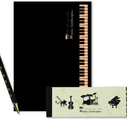 MUSIC LANDSCAPEセット♪　※お取り寄せ商品 引き出物 記念品  【音楽雑貨 音符・ピアノモチーフ】ト音記号 ピアノ雑貨ｃ