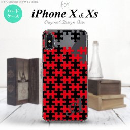 【iPhoneX】【スマホケース/スマホカバー】【アイフォンX】iPhoneX スマホケース ケース アイフォンX イニシャル パズル 黒赤 nk-ipx-1204ini【メール便送料無料】