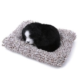 幸運の寝ている子犬　子供のためのわんこぬいぐるみ ブラック