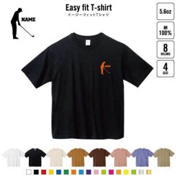 ゴルフ１  名入れイージーフィットTシャツ ビッグシルエット ワイドTシャツ ゆったりめ ラージ 韓国風 アメカジ トレンド レイヤード だぼだぼ   GOLF B系 ストリート系
