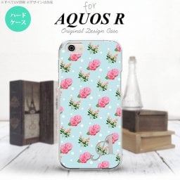 【SH03J】【スマホケース/スマホカバー】【アクオス R】SH03J スマホケース AQUOS R ケース アクオス R イニシャル 花柄・バラ 水色 nk-sh03j-241ini【メール便送料無料】