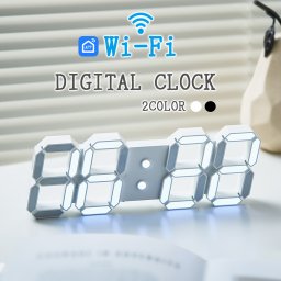 wifi 時計 置き時計 おしゃれ デジタル 壁掛け時計 モダン かわいい デジタル時計 電波 掛け時計 静音 リモコン 北欧 掛時計 文字大きい 見やすい プレゼント 実用的 引っ越し祝い 新築祝い 誕生日
