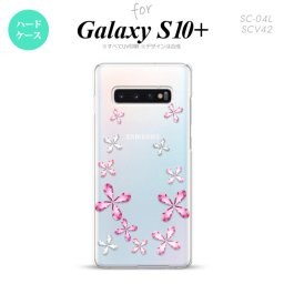 SC-04L SCV42 Galaxy S10+ スマホケース ハードケース 花柄 カット ピンク メンズ レディース nk-s10p-076