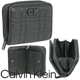 Calvin Klein カルバンクライン 折り財布 コンパクト ラウンドファスナー K60K610003BAX レディース ブラック 海外正規品 無料ラッピング可